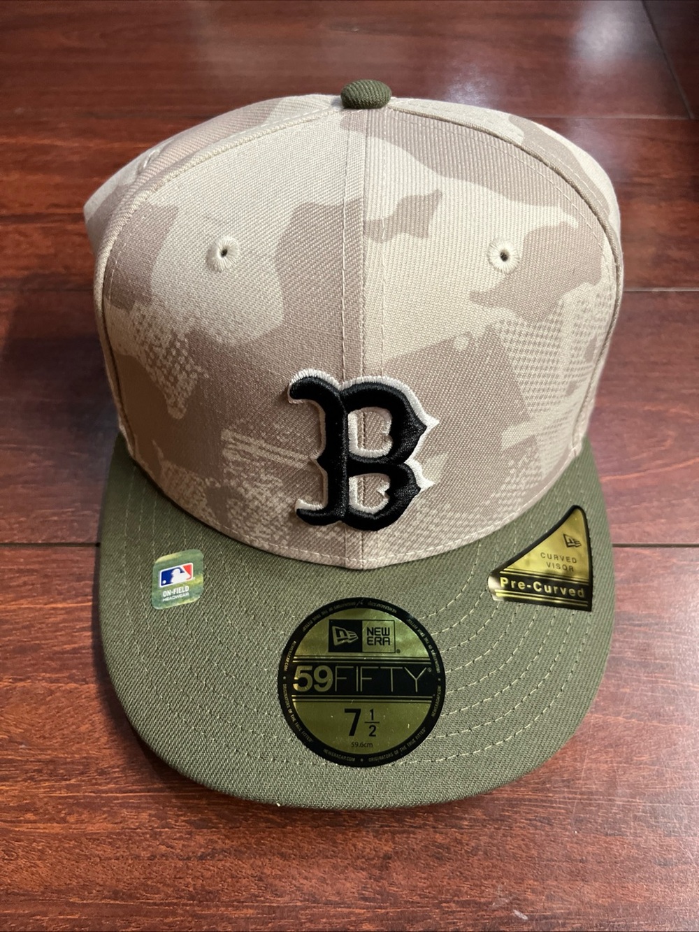 7 1/2 Boston Red Sox 2025 Armed Forces Day New Era 59Fifty Fitted Hat Camo Cap